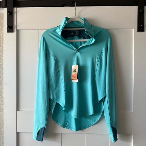 Legendary Whitetails Women's Trail Blazer 1/4 Zip Performance Glacier Blue Shirt - Picture 7 of 13